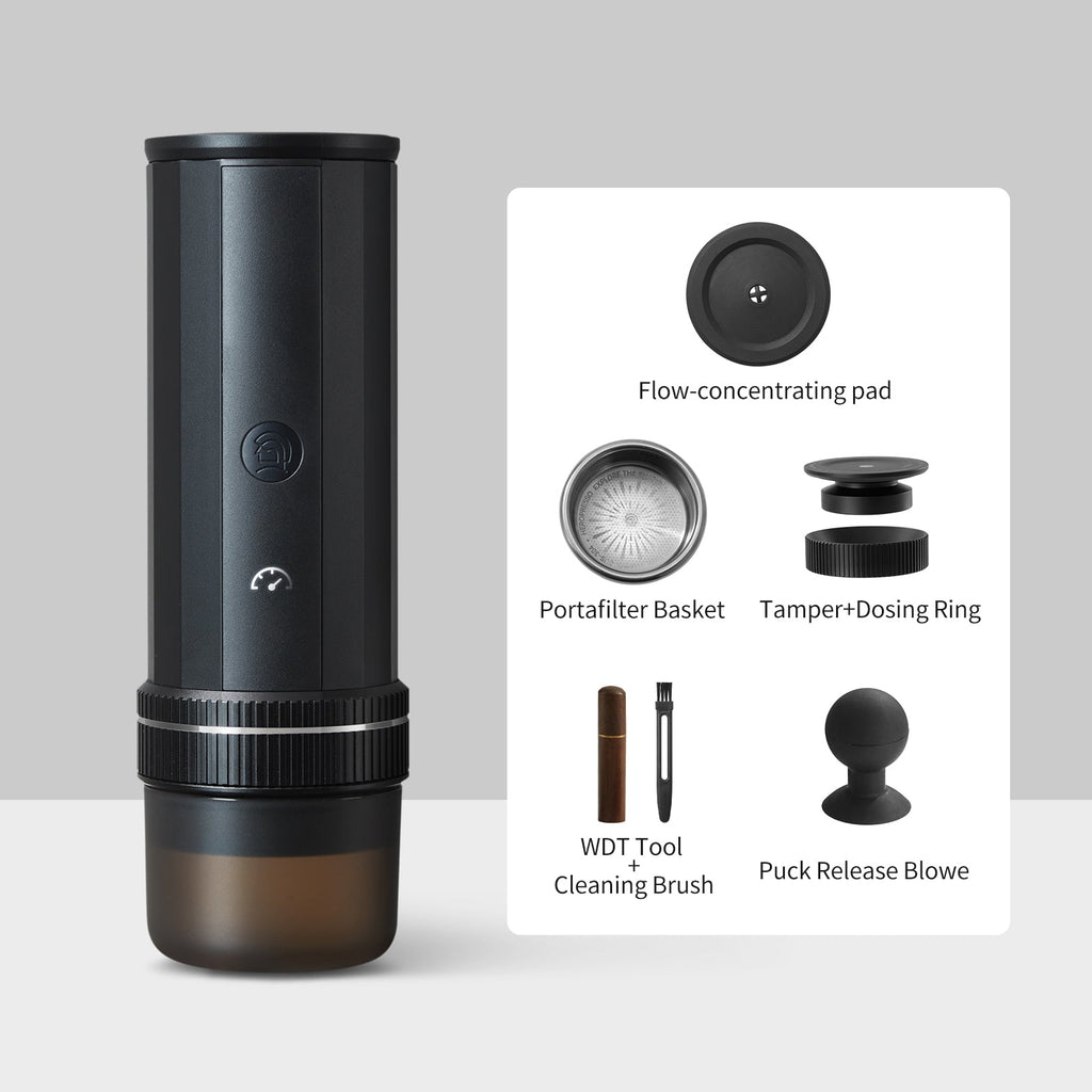 zeroHero Heropresso Pro 58 mm portable espresso maker, front view