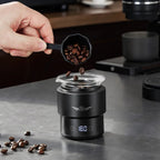 zeroHero Dosing Scale with glass dosing cup, front view