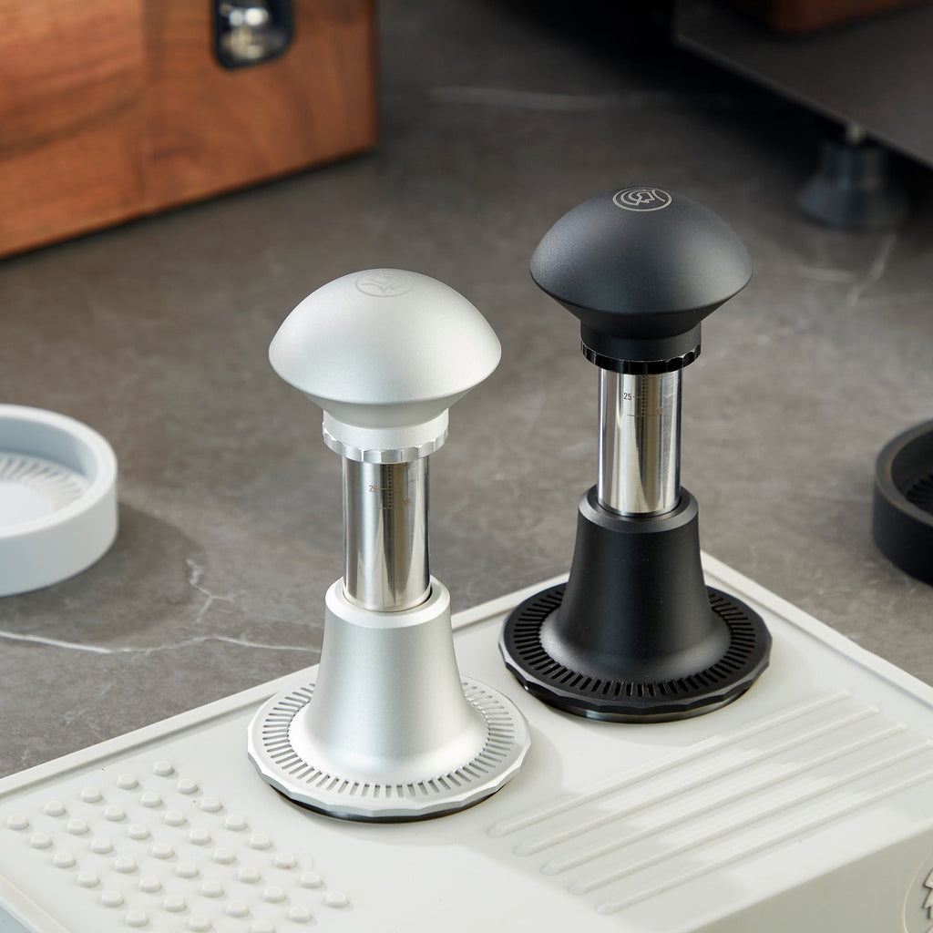 zeroHero Sword Press adjustable tamper in black, front view