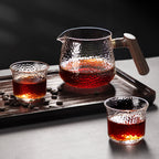zeroHero Hammered Glass Coffee Server with walnut handle