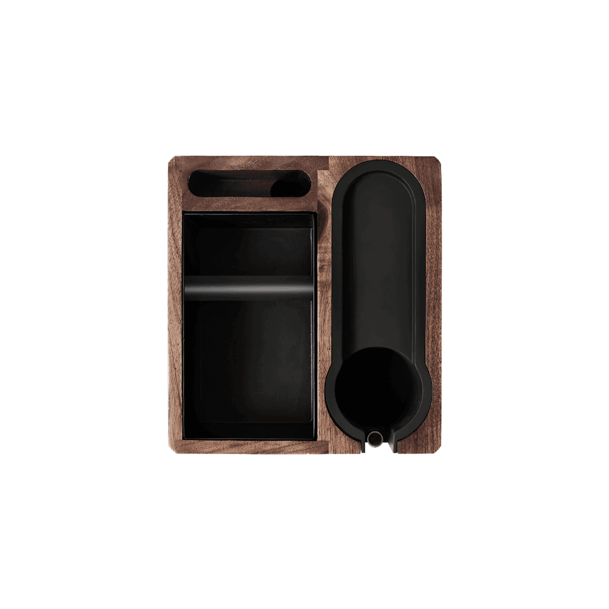 zeroHero Multi-functional Knock Box station in walnut wood