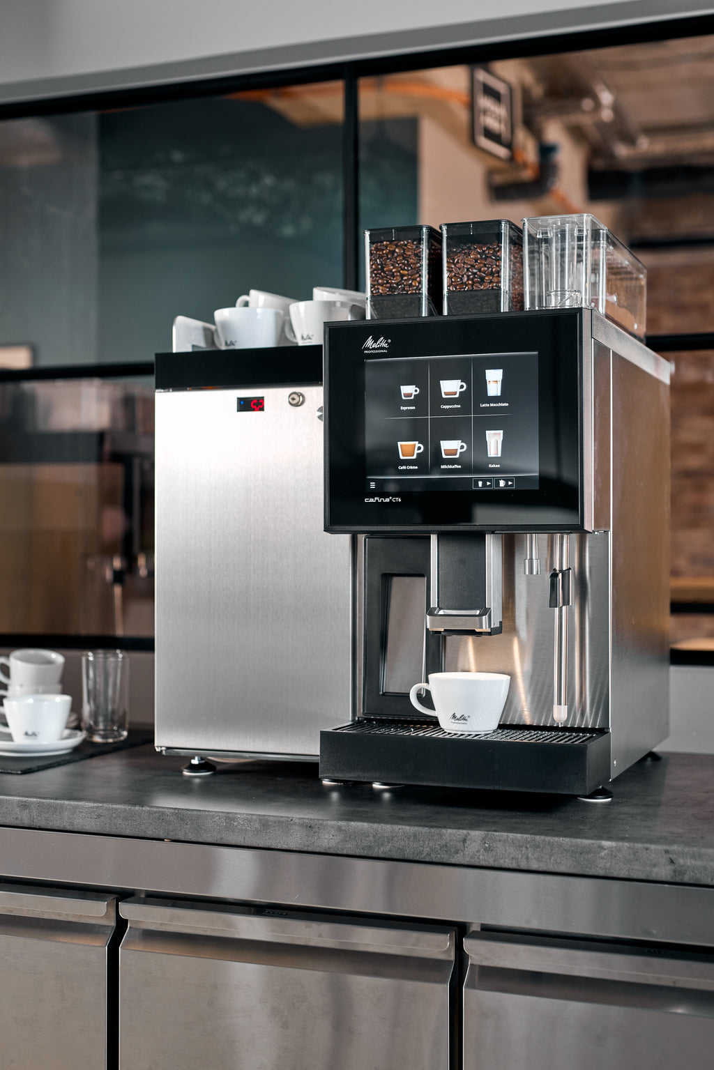 Melitta Cafina CT6 fully automatic coffee machine, front view