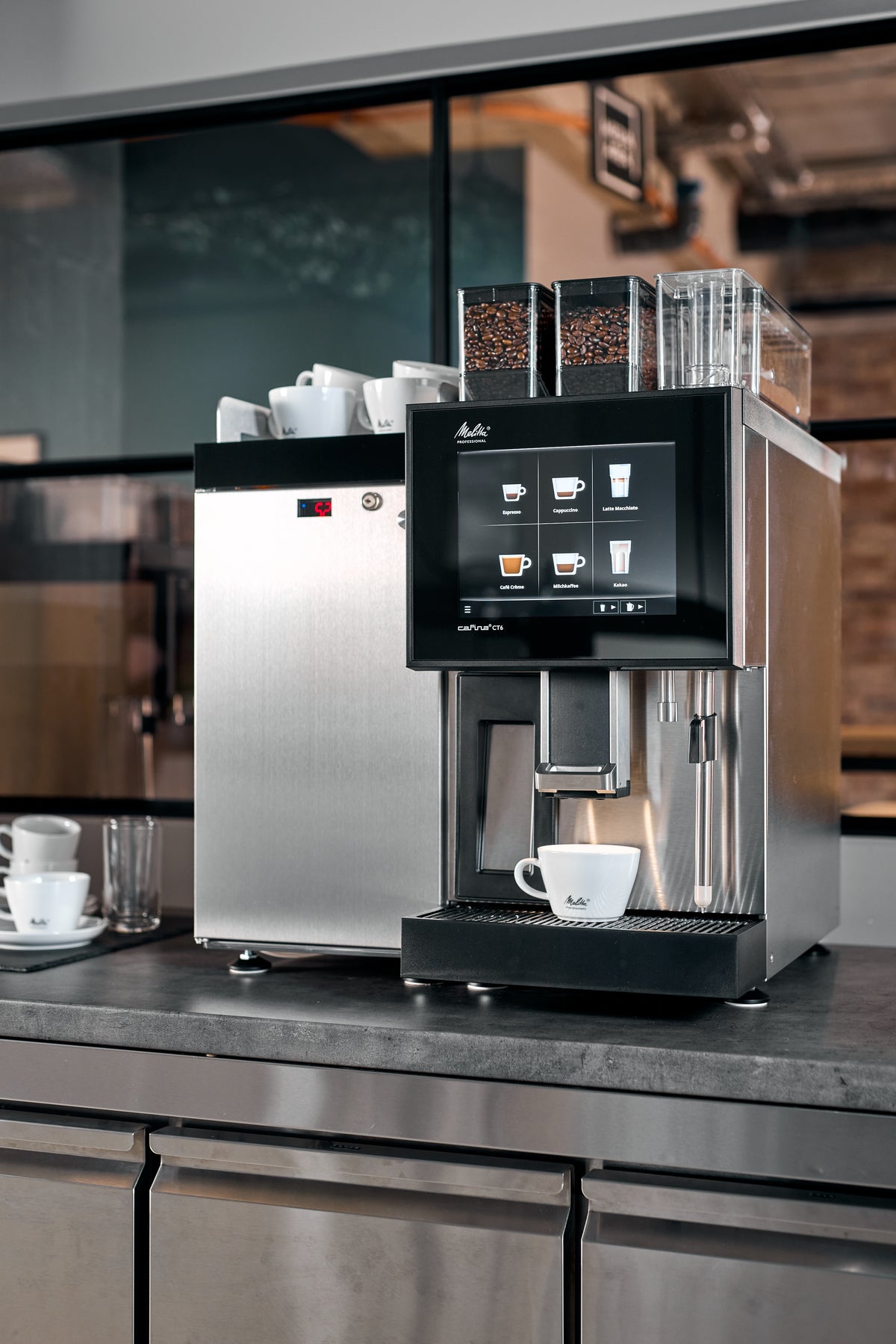 Melitta Cafina CT6 fully automatic coffee machine, front view