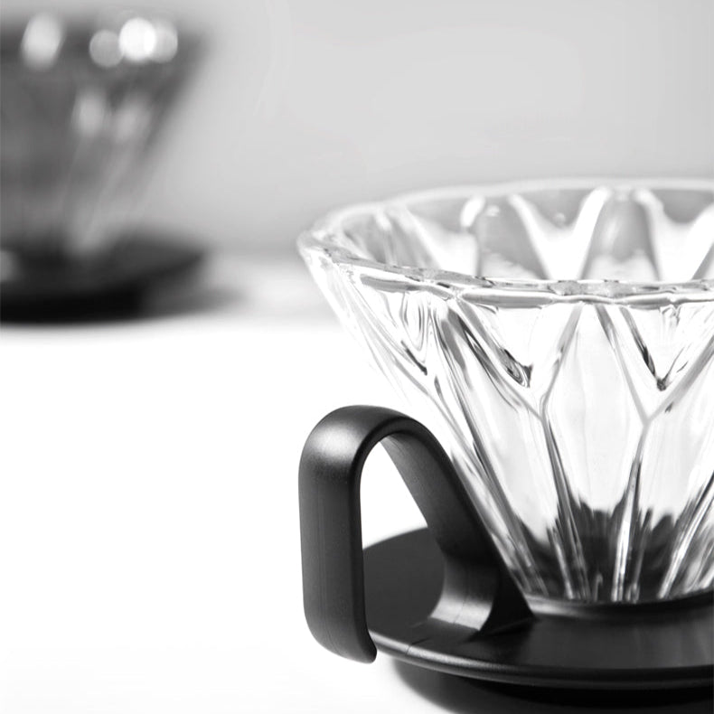 zeroHero Prisma Glass pour over dripper in Crystal White