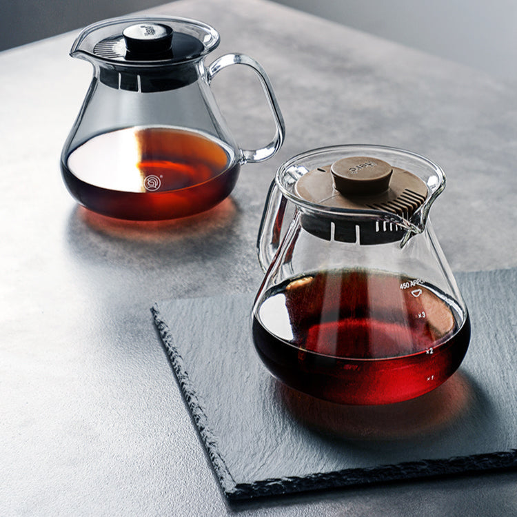 zeroHero Original Glass Coffee Server with lid and handle