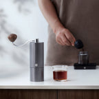 zeroHero Z3 hand grinder in grey, side view