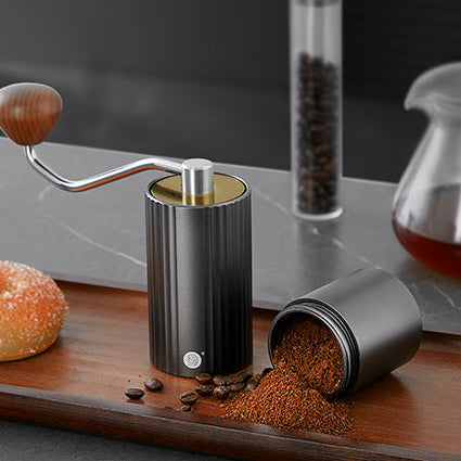 zeroHero Z3 Pro hand grinder in Gunmetal Grey, side view
