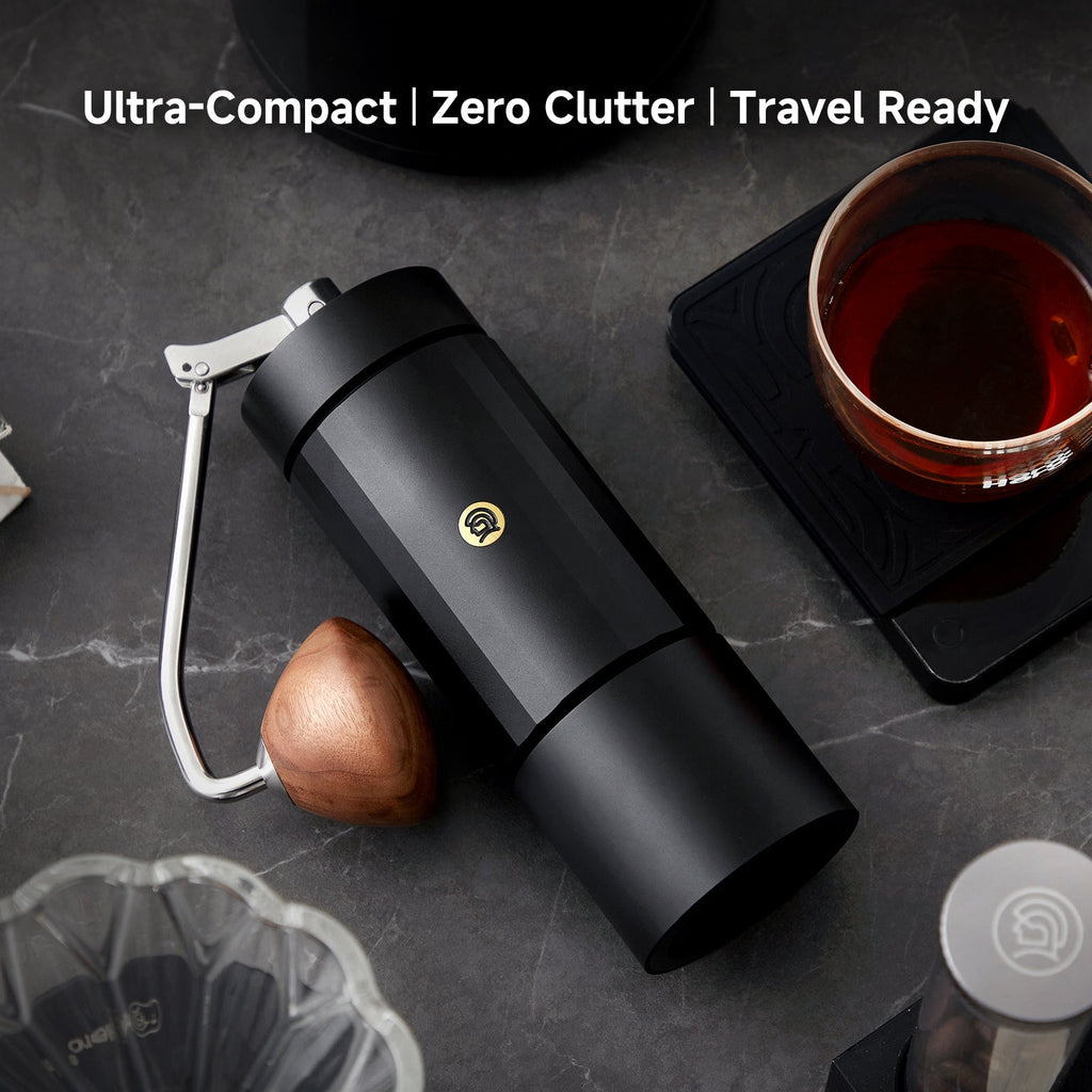 zeroHero Z4 hand grinder in black, side view
