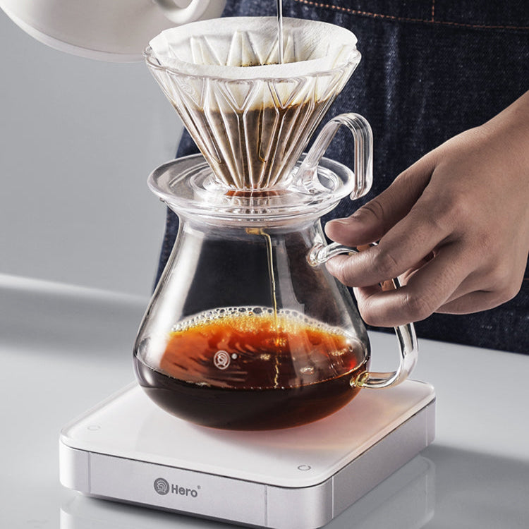 zeroHero Original Glass Coffee Server with lid and handle