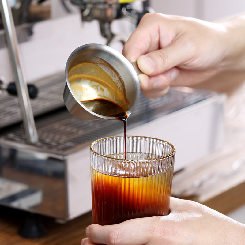 zeroHero stainless steel espresso shot cup with measuring scale