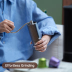 zeroHero Z3 hand grinder in grey, side view