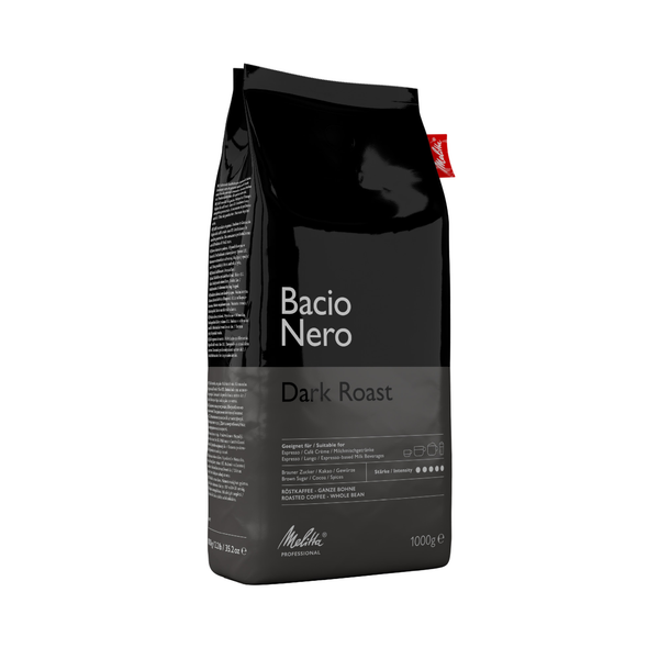 Melitta Bacio Nero dark roast whole beans, 1000 g bag