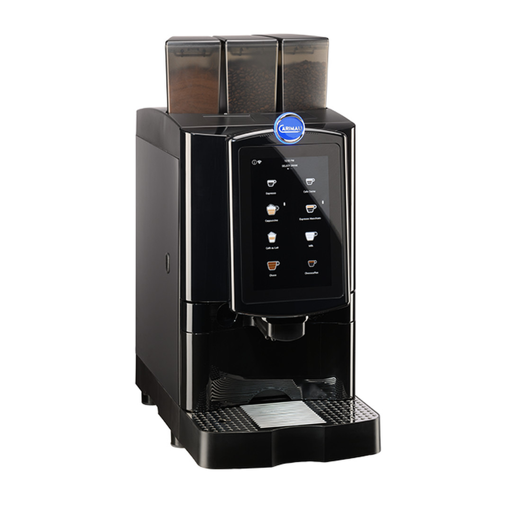 Carimali Armonia Light fully automatic coffee machine in black, front view