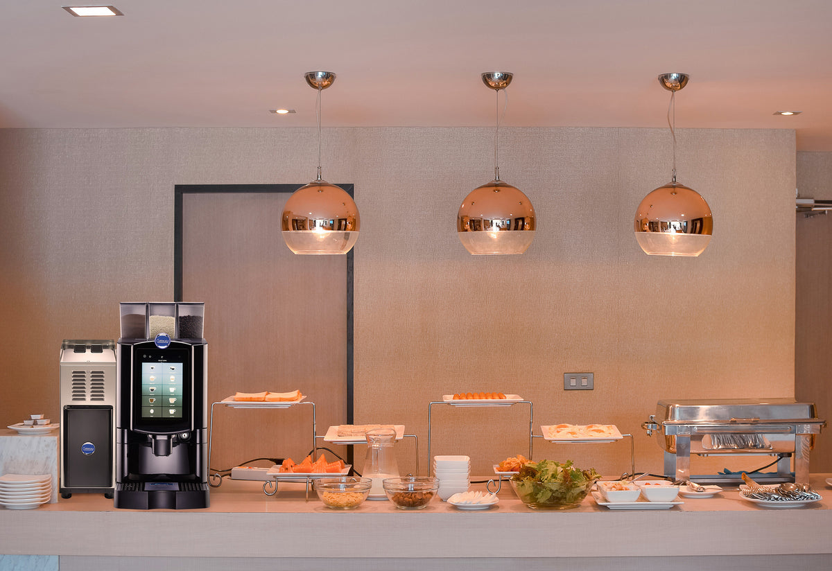 Carimali Armonia Light fully automatic coffee machine in black, front view