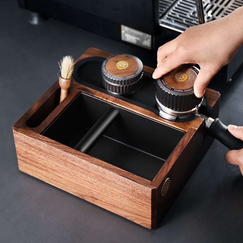 zeroHero Multi-functional Knock Box station in walnut wood