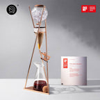 zeroHero Dingyuan Deluxe ice drip cold brew tower in frosted glass and brass