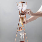 zeroHero Dingyuan Deluxe ice drip cold brew tower in frosted glass and brass
