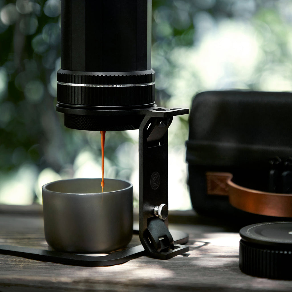 zeroHero Heropresso Pro 58 mm portable espresso maker, front view