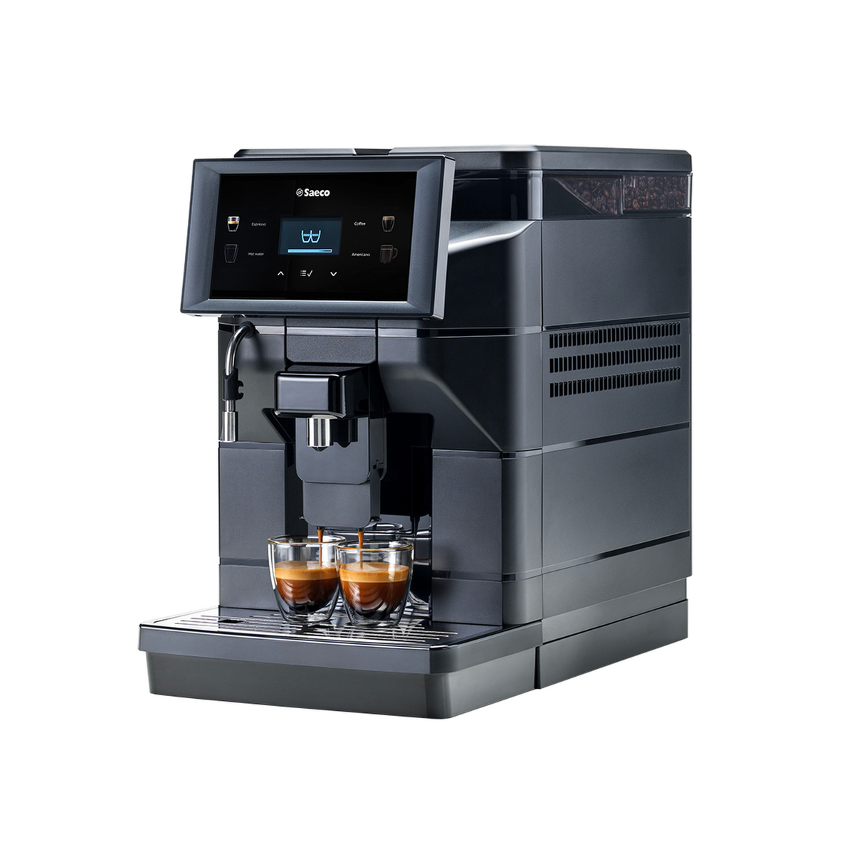Saeco Aurora B1 compact bean-to-cup coffee machine, three-quarter view