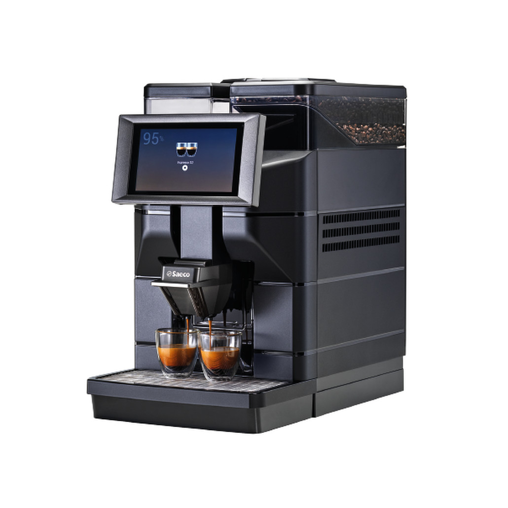 Saeco Magic B2 touchscreen bean-to-cup coffee machine, front view