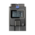 Carimali Blue26 Power compact coffee machine in black with 7-inch touch screen, front view