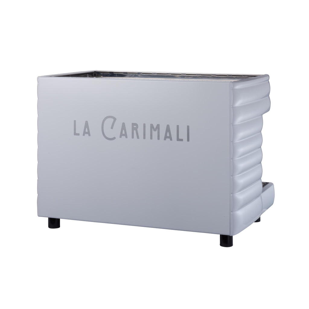 Carimali Bubble traditional espresso machine, two-group version in black, front view
