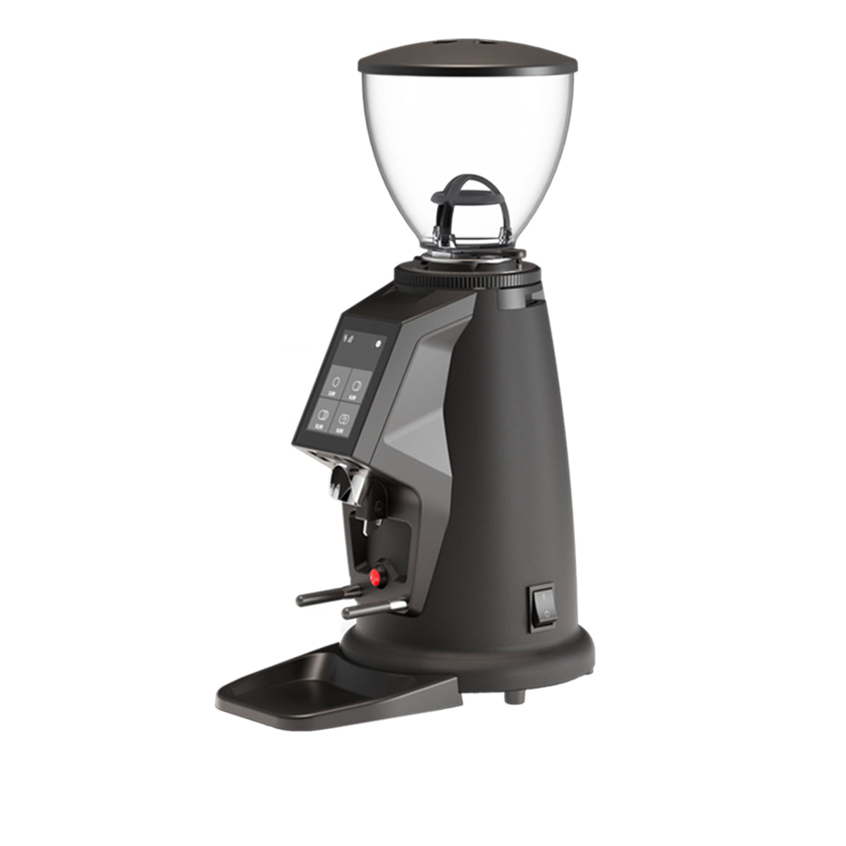 Carimali CGD58 Touch on-demand coffee grinder with touch screen, angled view