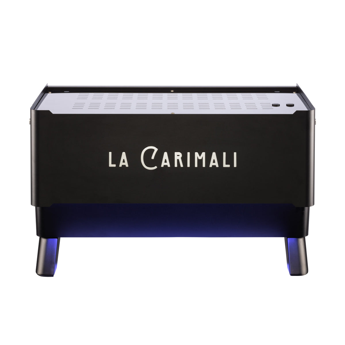Carimali Glow traditional espresso machine, two-group version, front view