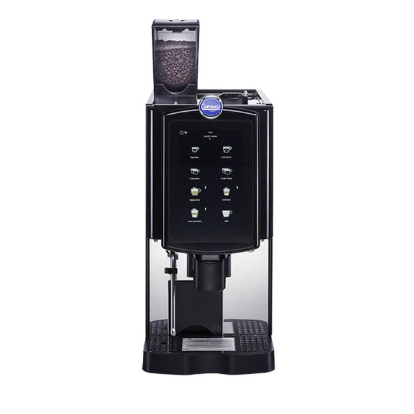 Carimali Mya Ultra fully automatic coffee machine in black, front view