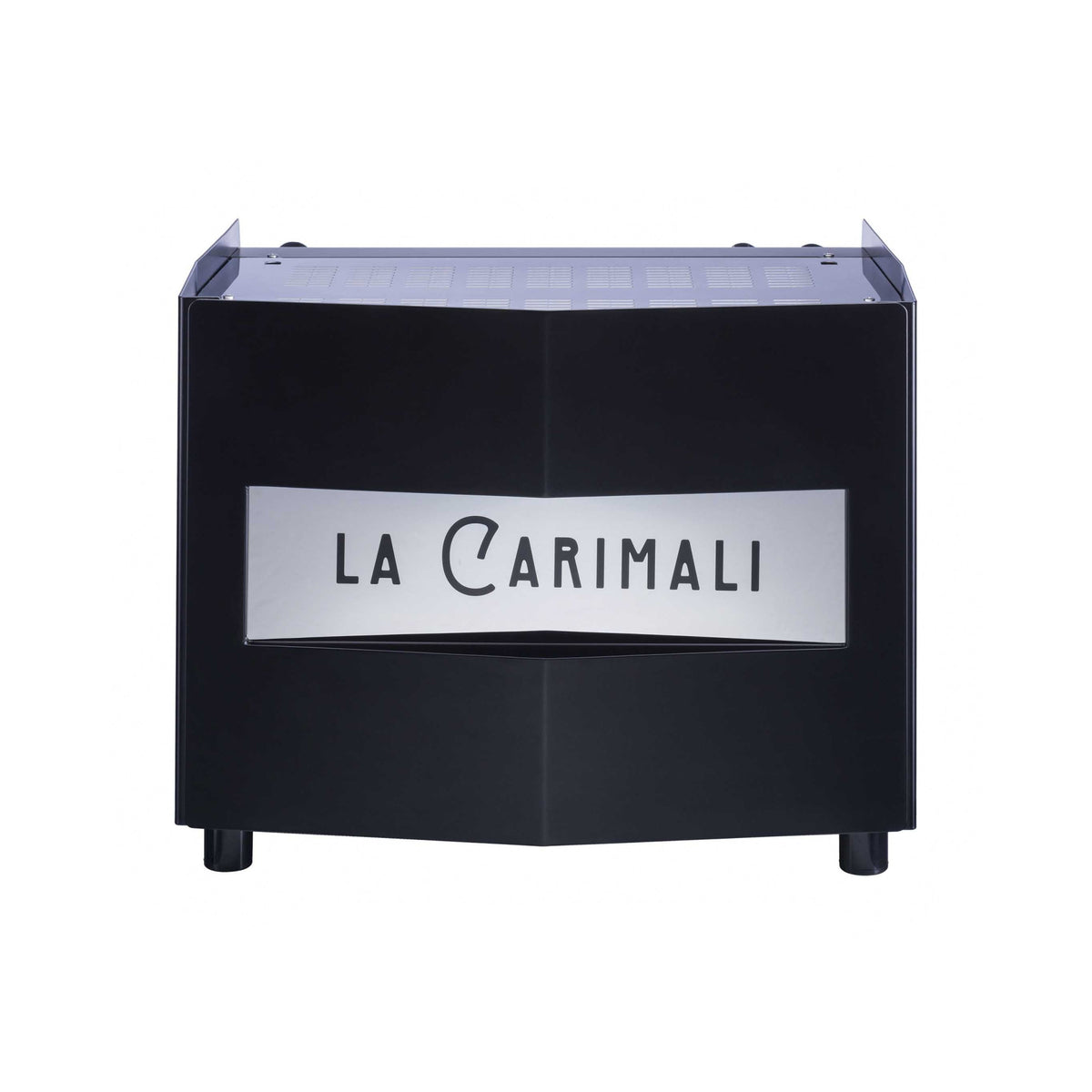 Carimali Nimble traditional espresso machine, two-group version in black, front view