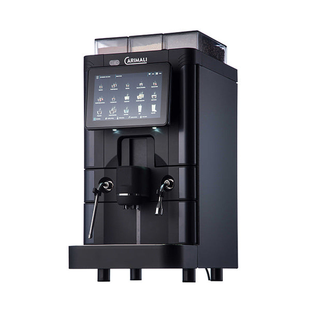 Carimali SilverAce fully automatic coffee machine in black, front view