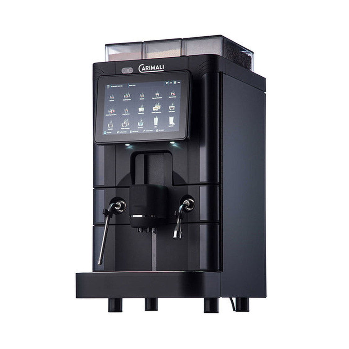 Carimali SilverAce Plus fully automatic coffee machine in black, front view
