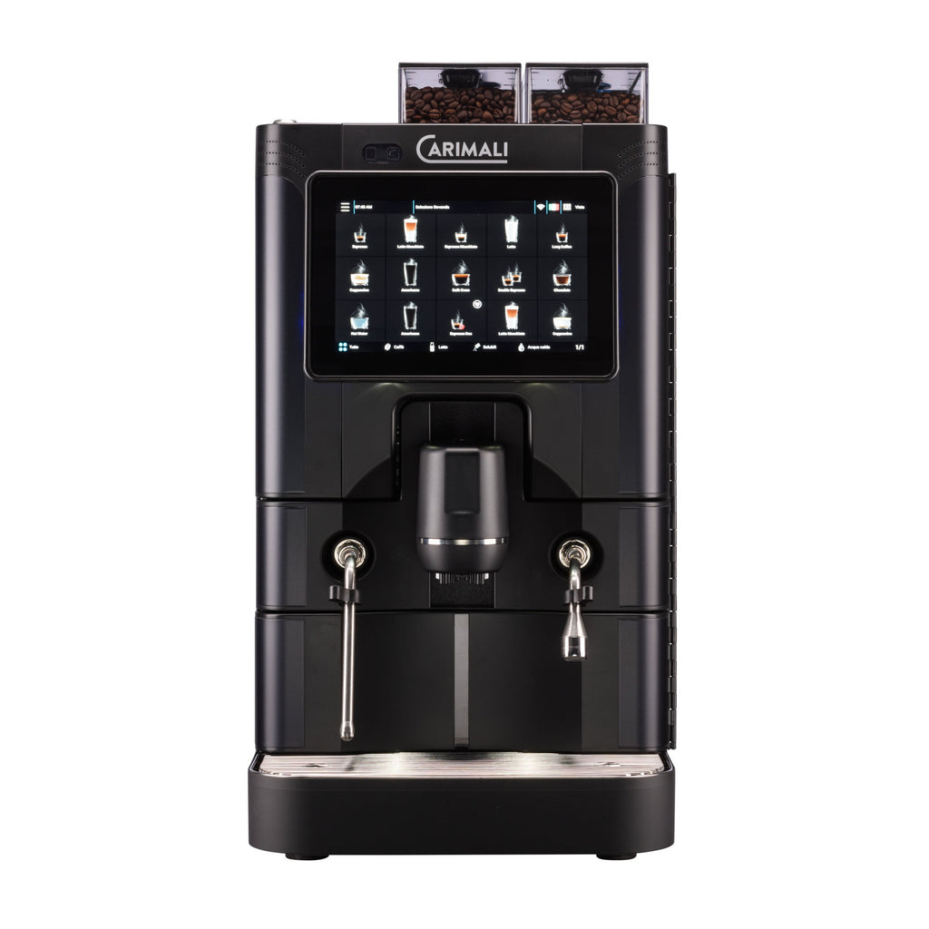 Carimali SilverAce Power fully automatic coffee machine in black, front view
