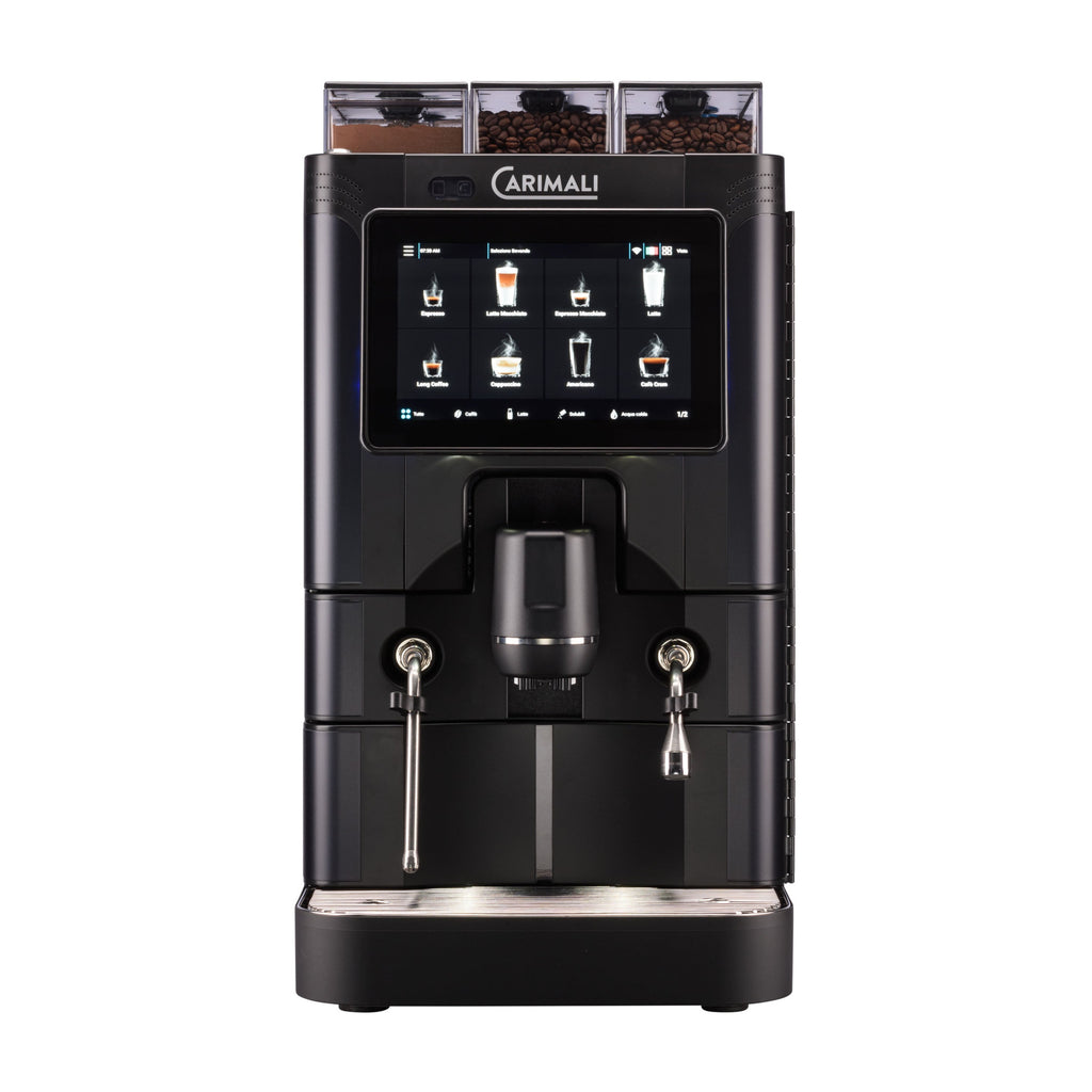 Carimali SilverAce Power fully automatic coffee machine in black, front view