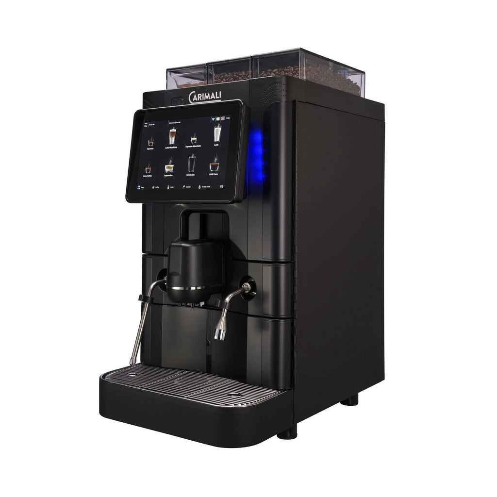 Carimali SilverAce Power fully automatic coffee machine in black, front view