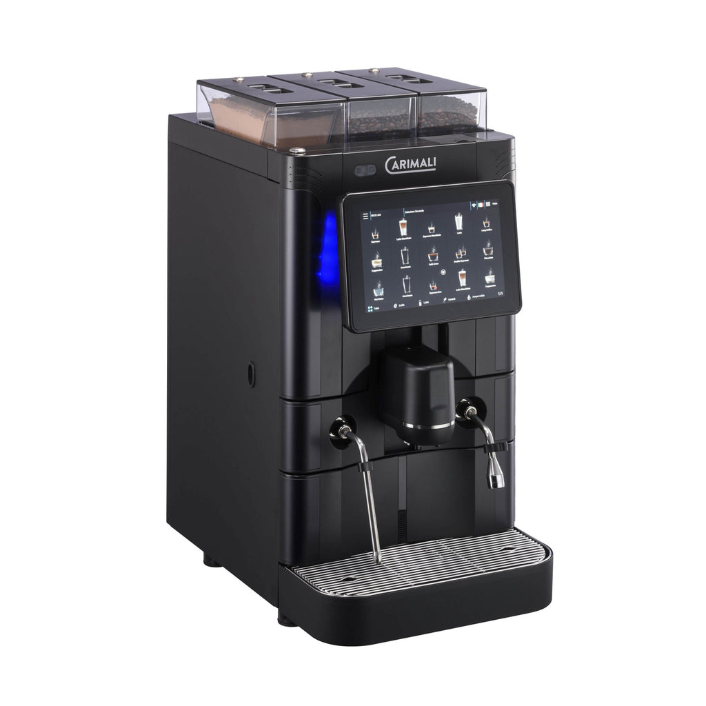 Carimali SilverAce Power fully automatic coffee machine in black, front view