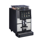 Carimali SilverTwin fully automatic coffee machine in silver and black, front view