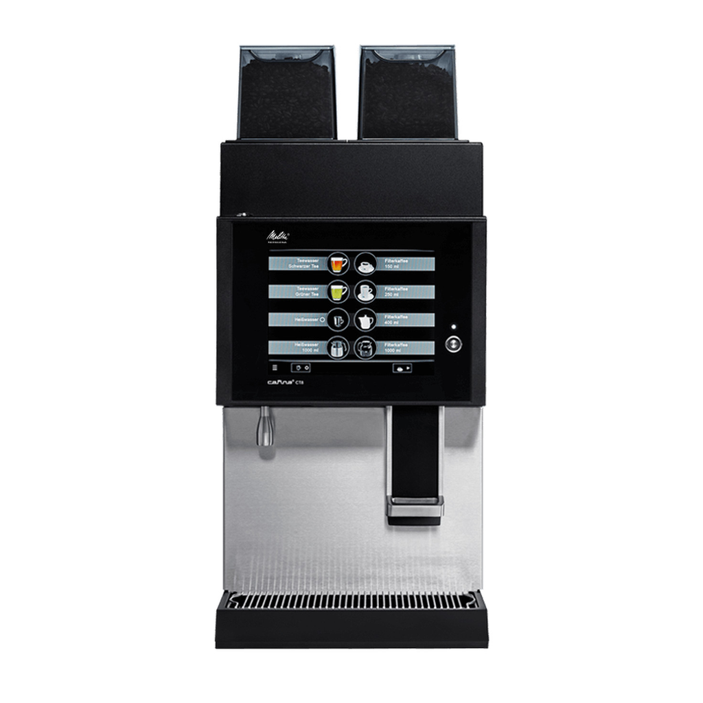 Melitta Cafina CT8-F fully automatic filter coffee machine, front view