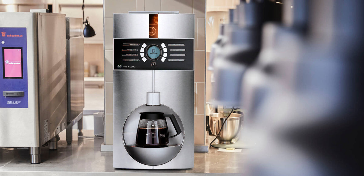 Melitta cup-breakfast fully automatic filter coffee machine, front view