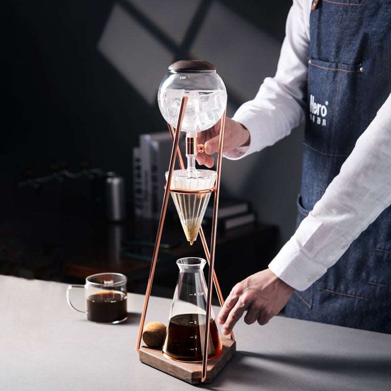 zeroHero Dingyuan Classic ice drip cold brew tower with wooden stand