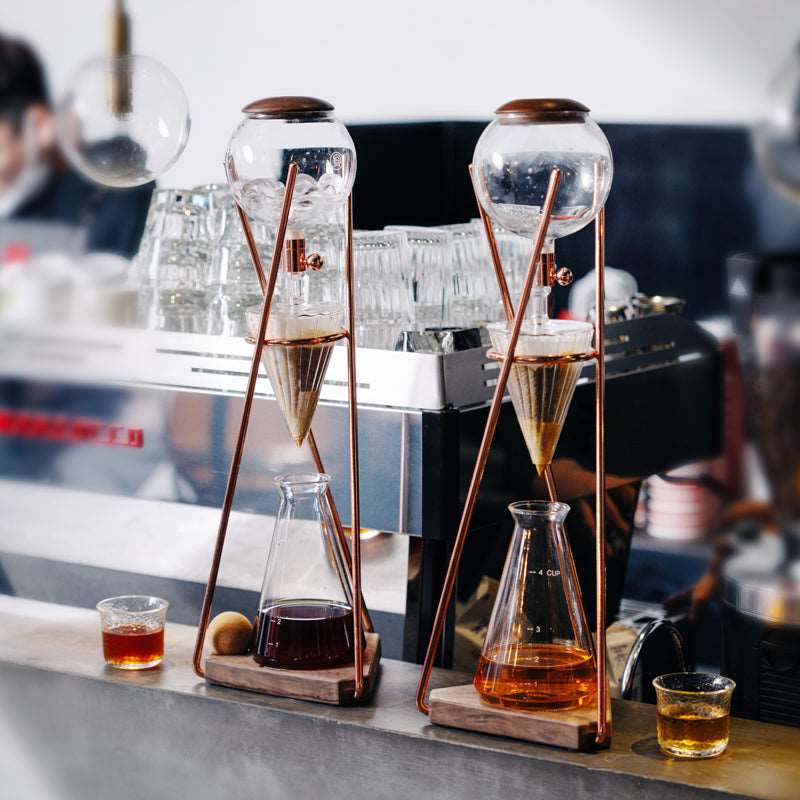 zeroHero Dingyuan Classic ice drip cold brew tower with wooden stand