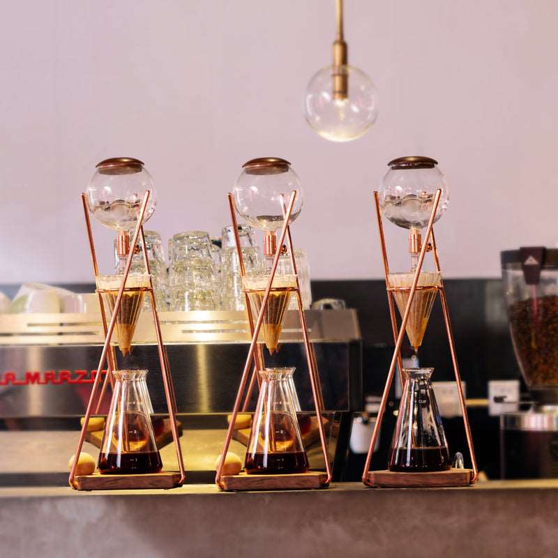zeroHero Dingyuan Classic ice drip cold brew tower with wooden stand