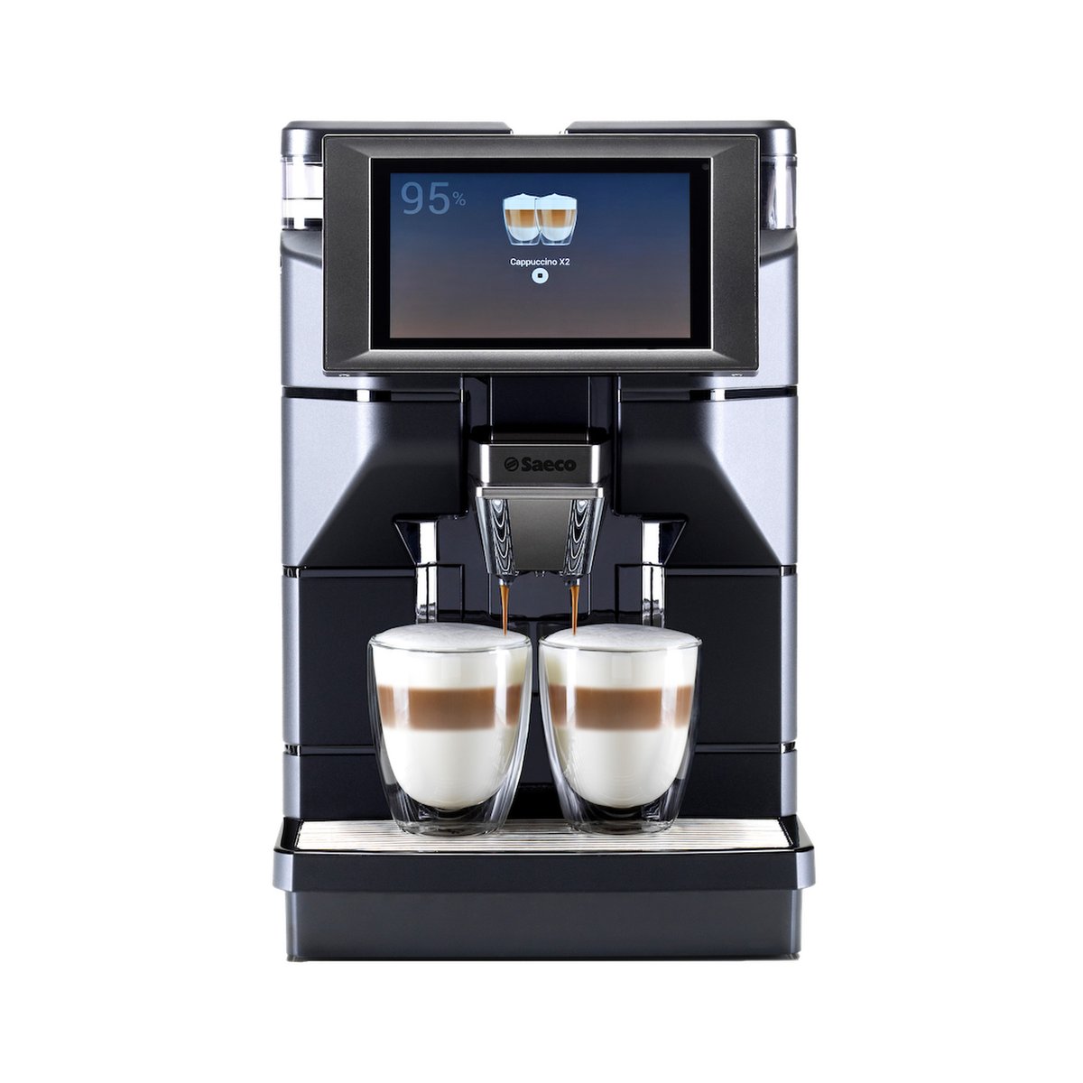 Saeco Magic M1 touchscreen bean-to-cup coffee machine, front view