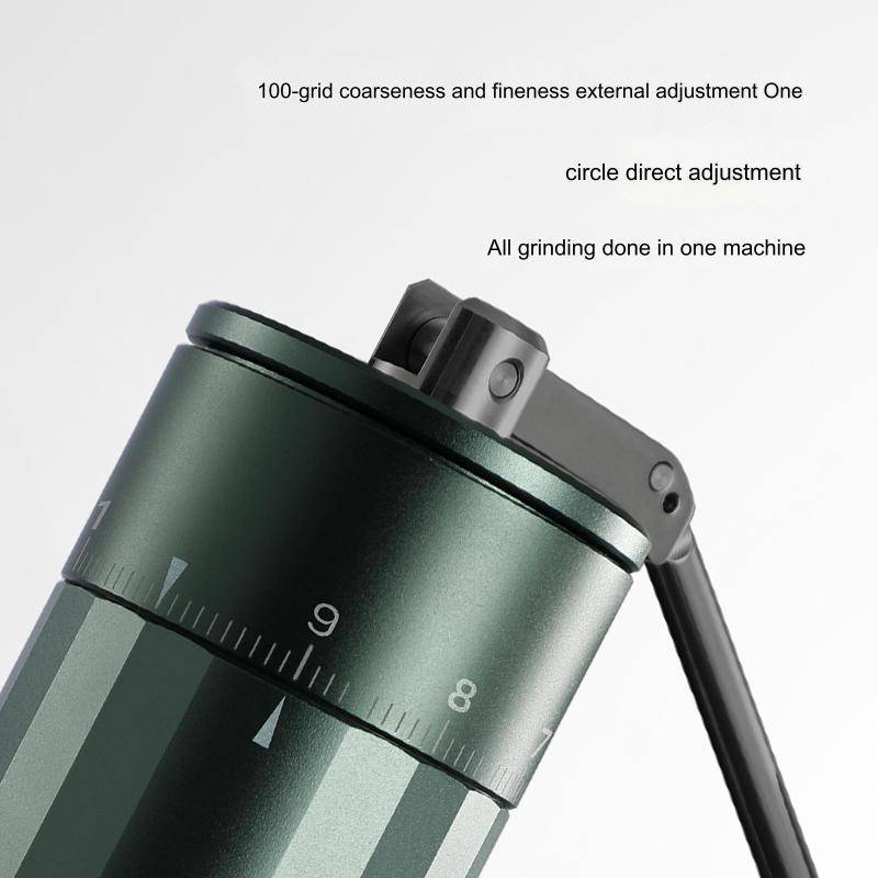zeroHero Z5 X-Fold hand grinder in Avocado Green, side view