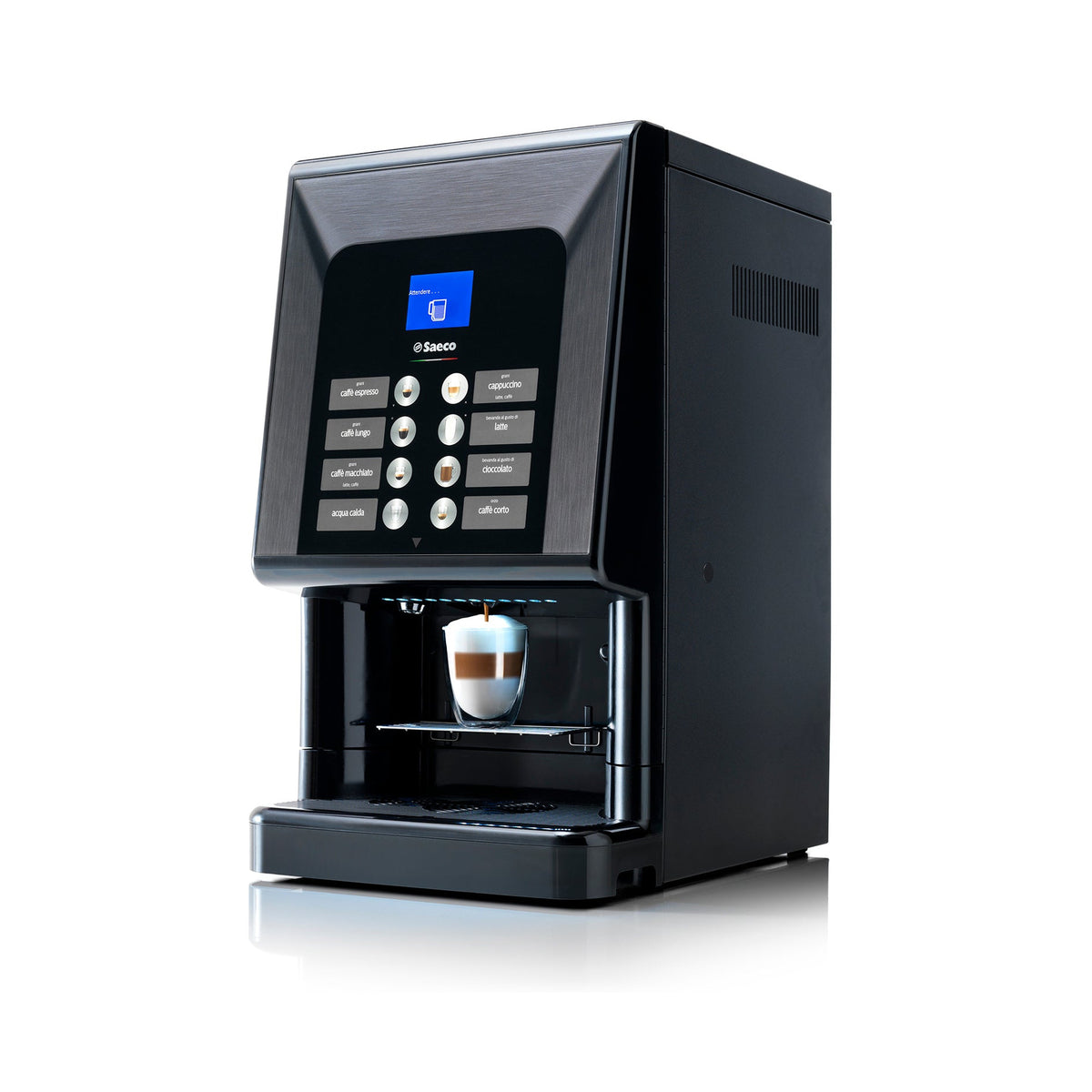 Saeco Phedra Evo Cappuccino table-top bean-to-cup coffee machine, front view