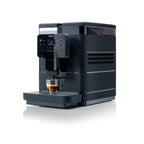 Saeco Royal Black compact bean-to-cup coffee machine, front view with an espresso