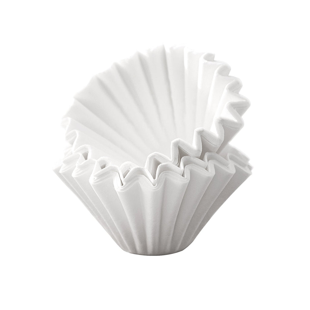 zeroHero white flat-bottom coffee filter papers with wavy walls