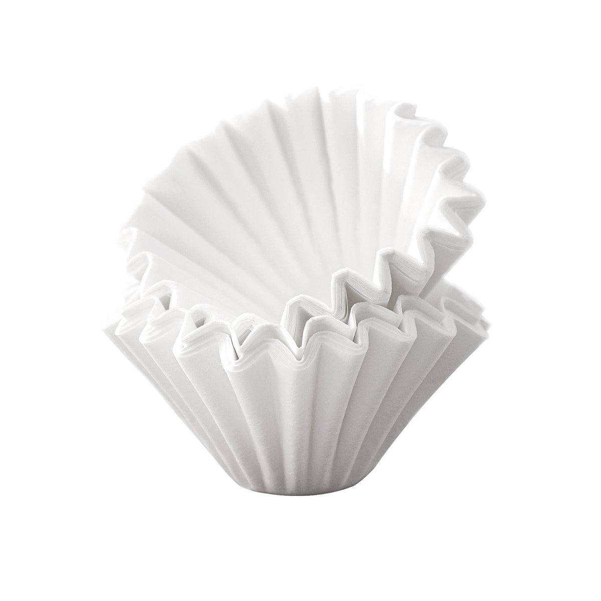 zeroHero white flat-bottom coffee filter papers with wavy walls