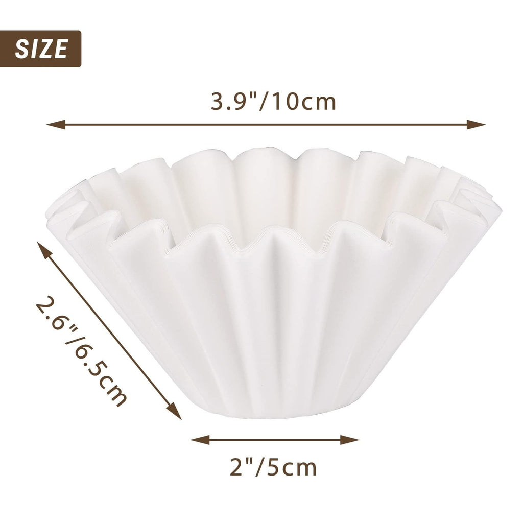 zeroHero white flat-bottom coffee filter papers with wavy walls