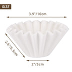 zeroHero white flat-bottom coffee filter papers with wavy walls